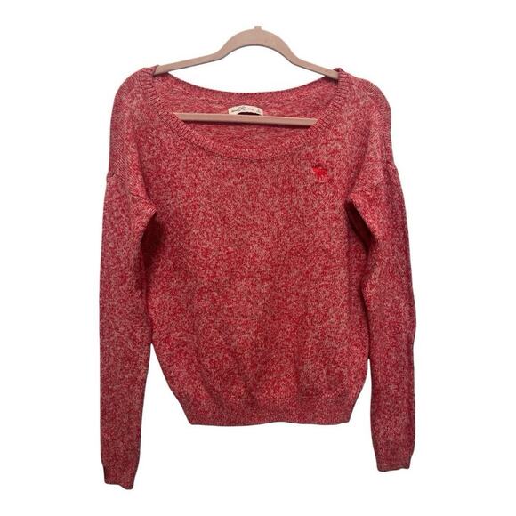 Abercrombie & Fitch Red Lightweight Wide Neck Sweater Cotton Blend Size Small - Picture 1 of 9